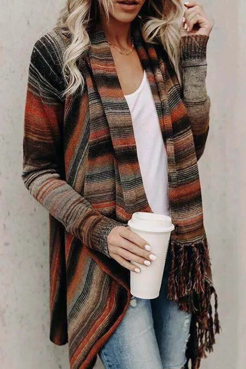 Chicindress Striped Shawl Sweater 2 Styles