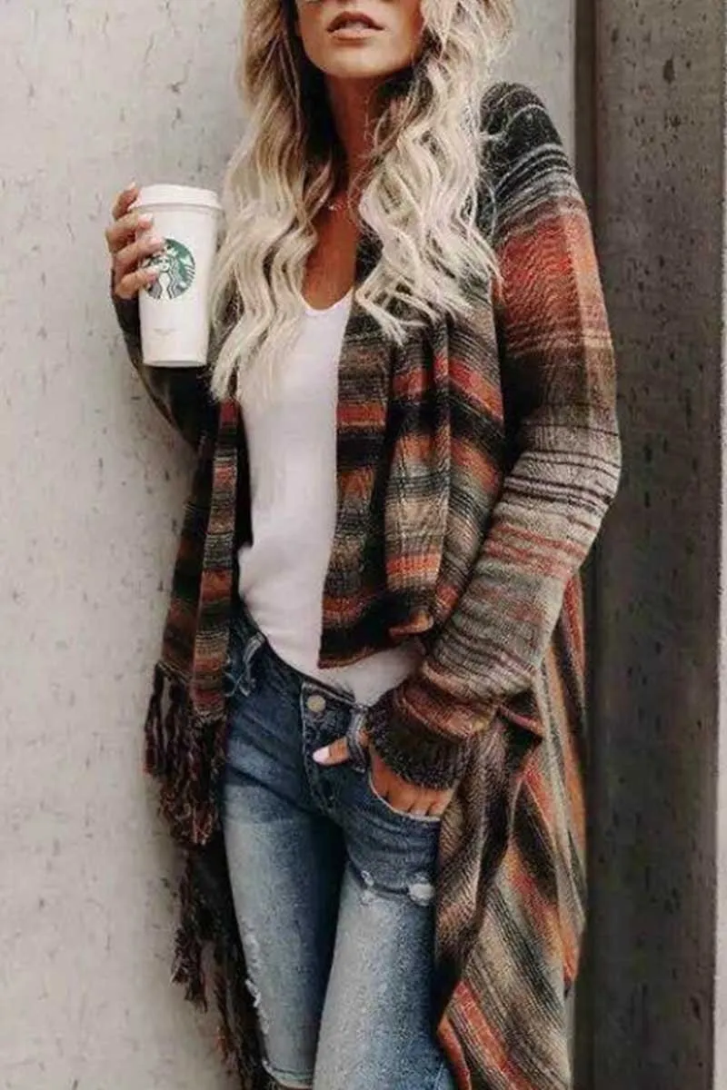 Chicindress Striped Shawl Sweater 2 Styles