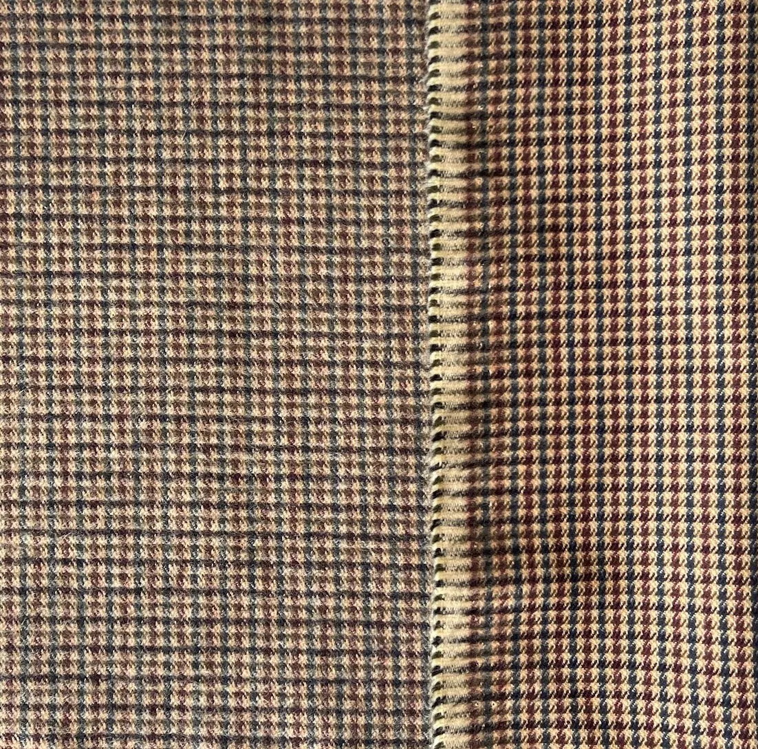 Cozy Coffee Checked Cotton Flannel (Made in Italy)