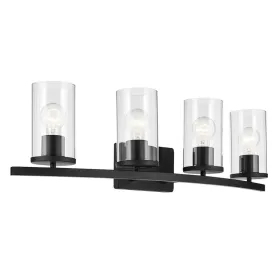 Crosby 31 In 4-Lights Bathroom Vanity Light, Black Finish