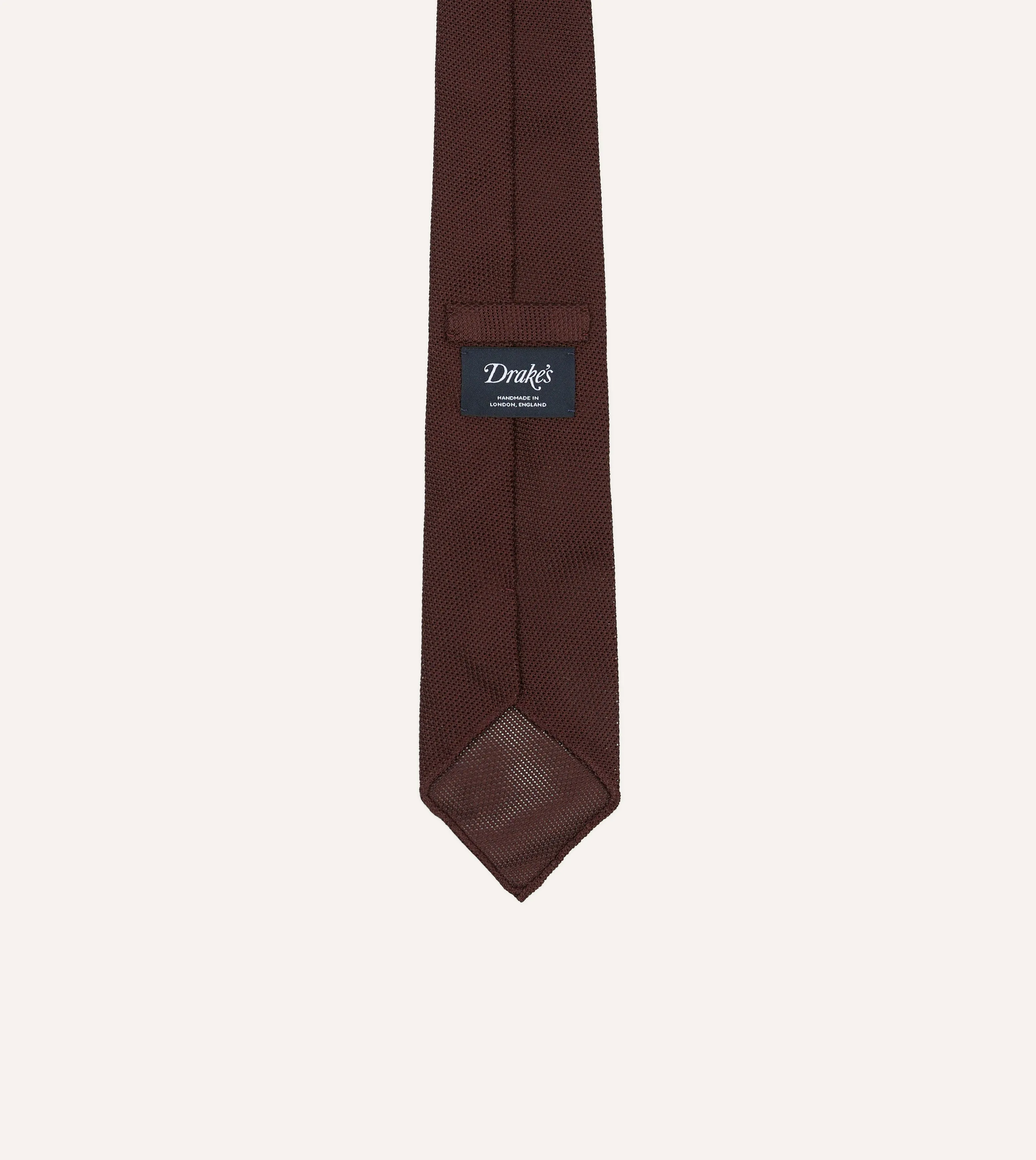 Drake's Fine Woven Grenadine Handrolled Tie / Wine