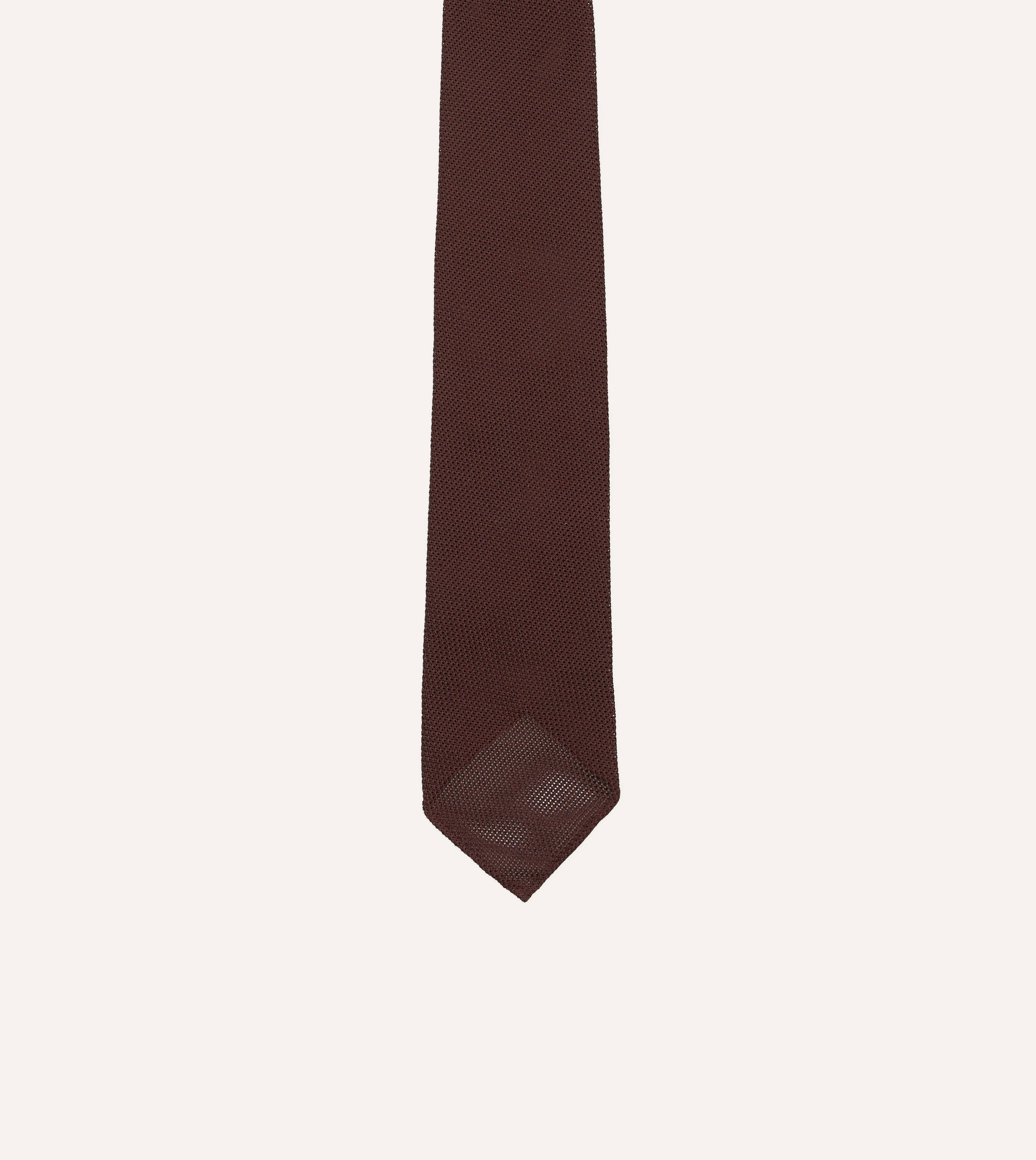Drake's Fine Woven Grenadine Handrolled Tie / Wine