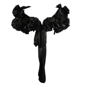 ELIZABETH MASON COUTURE Black Silk "Deconstructed Rose" Wrap