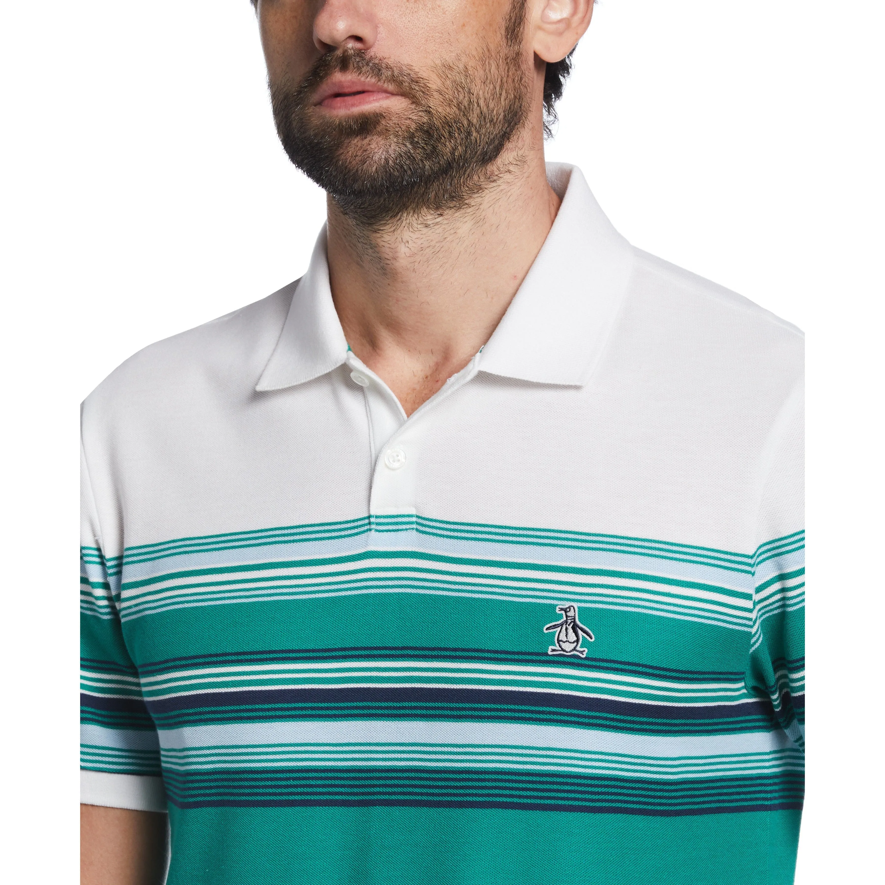 Engineered Stripe Pique Polo