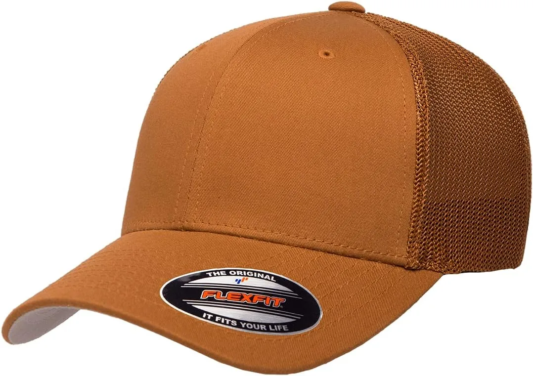 Flexfit 6511 Fitted Mid-Profile Stretchable Mesh Panels Trucker Cap | Bulk Pack Available