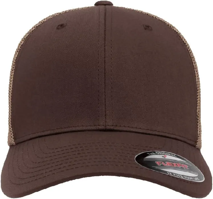 Flexfit 6511 Fitted Mid-Profile Stretchable Mesh Panels Trucker Cap | Bulk Pack Available