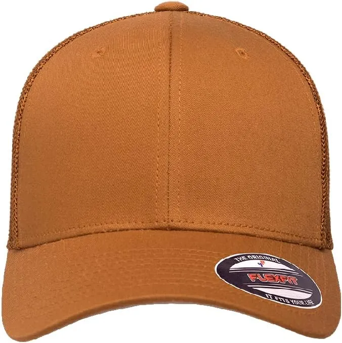 Flexfit 6511 Fitted Mid-Profile Stretchable Mesh Panels Trucker Cap | Bulk Pack Available