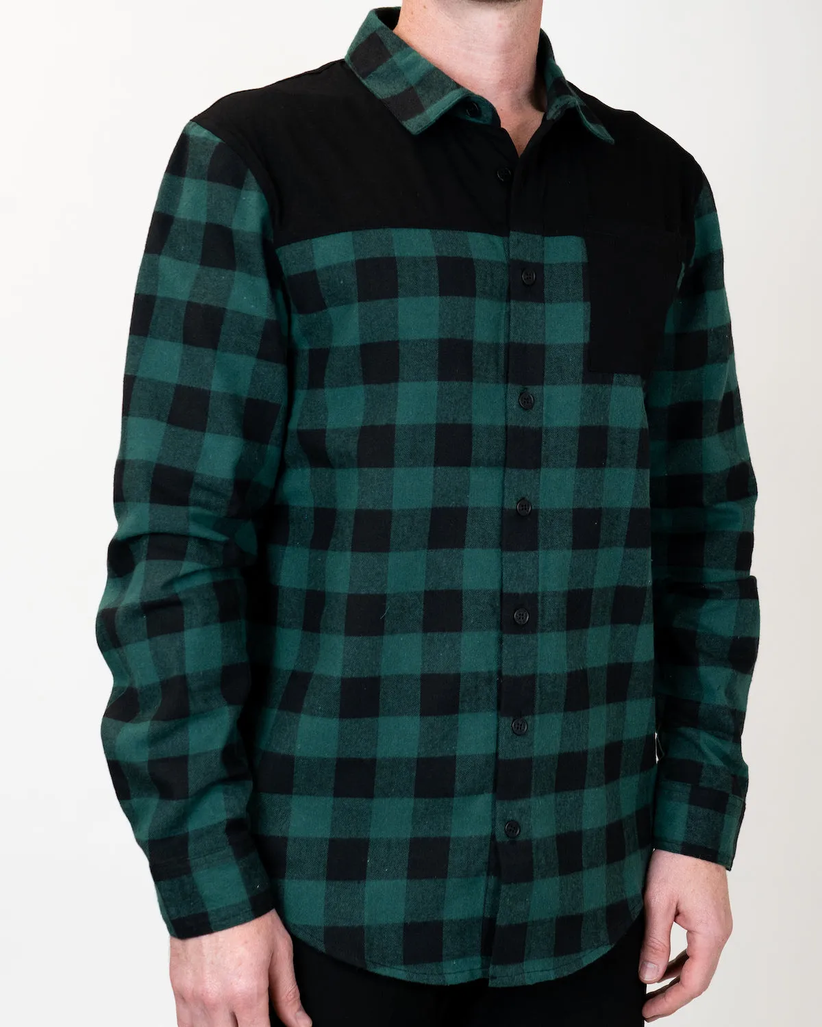FlexTop Flannel - Pine Green & Black