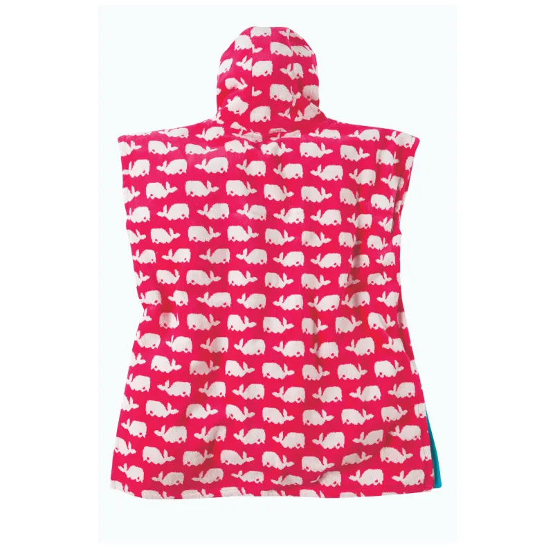 Frugi Havana Hooded Towel - Raspberry/Whales