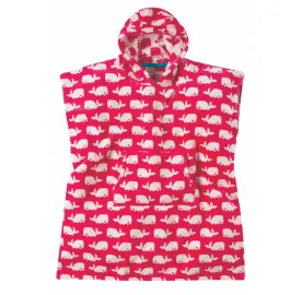 Frugi Havana Hooded Towel - Raspberry/Whales