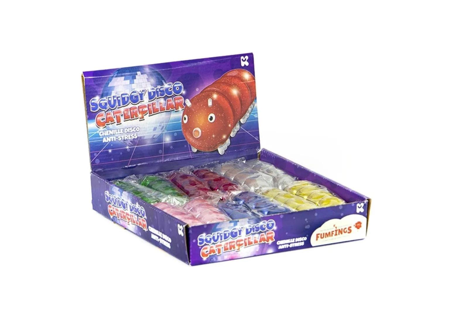 Fumfings Squidgy Disco Caterpillar Assorted Styles