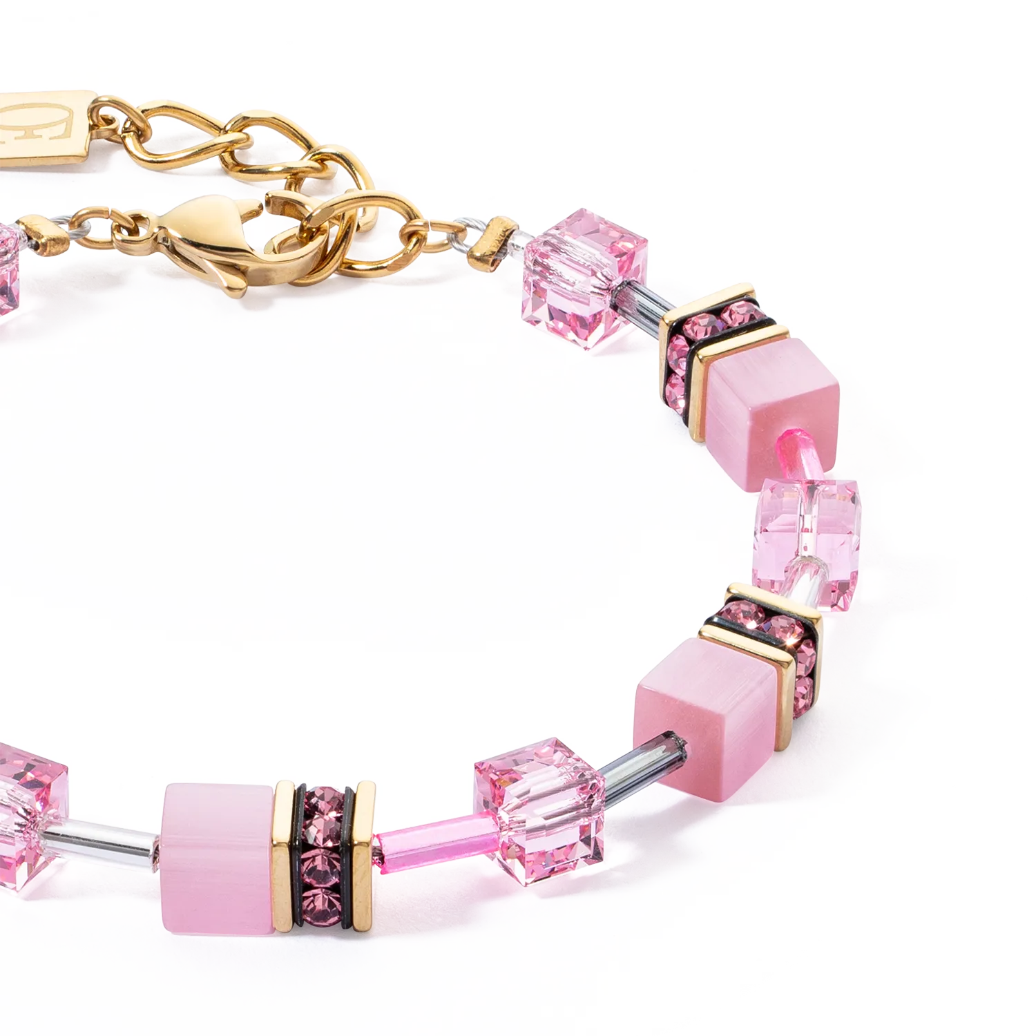 GeoCUBE® Iconic Mono Gold bracelet pink
