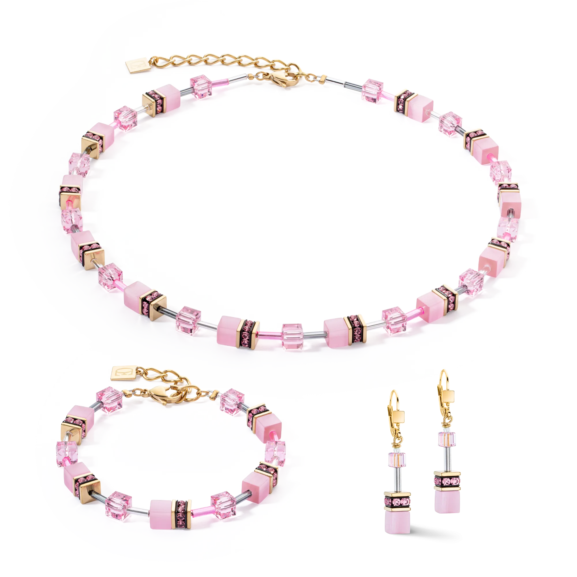 GeoCUBE® Iconic Mono Gold bracelet pink