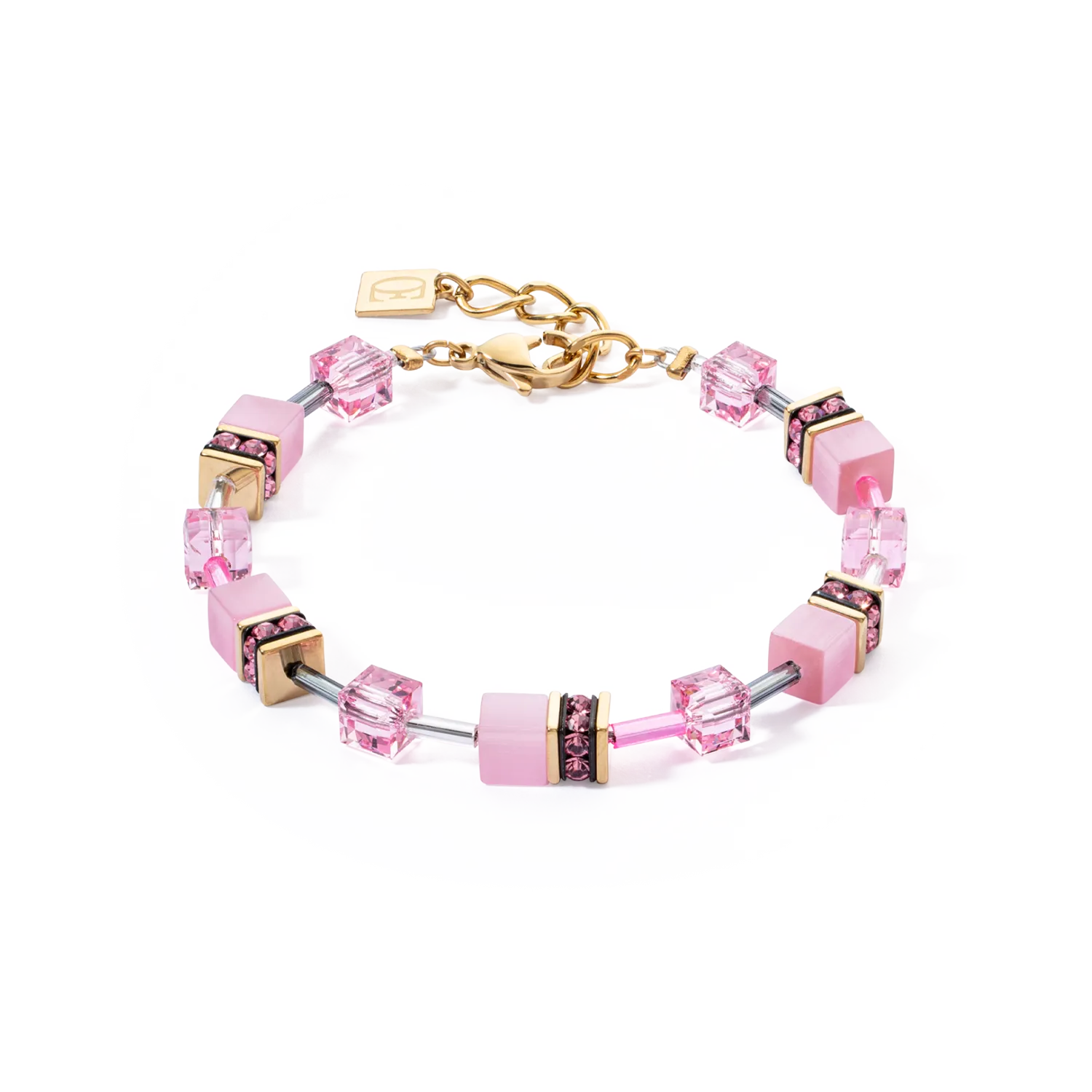 GeoCUBE® Iconic Mono Gold bracelet pink