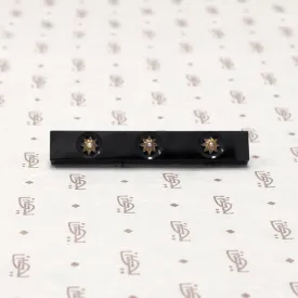 Graphic Onyx Gold & Pearl Victorian Brooch