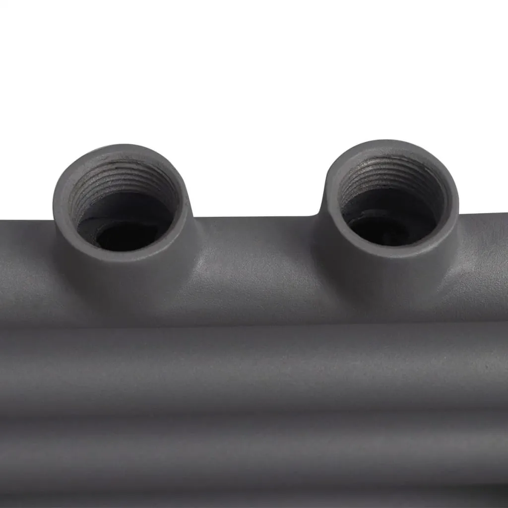 Grey Bathroom Central Heating Towel Rail Radiator Straight 500x764mm