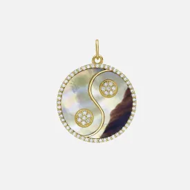Harmony Brown Mother of Pearl Yin Yang Pendant