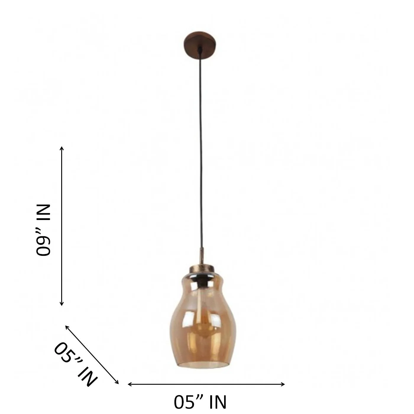 Honey Glass Single Hanging Light DHOLAK-HL