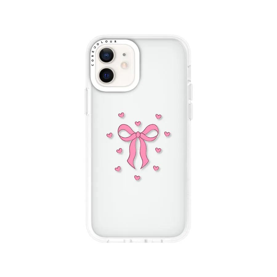 iPhone 12 Pink Ribbon Heart Phone Case