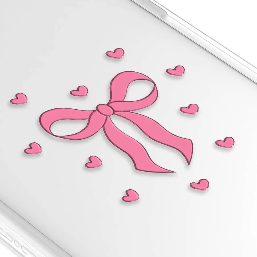 iPhone 12 Pink Ribbon Heart Phone Case