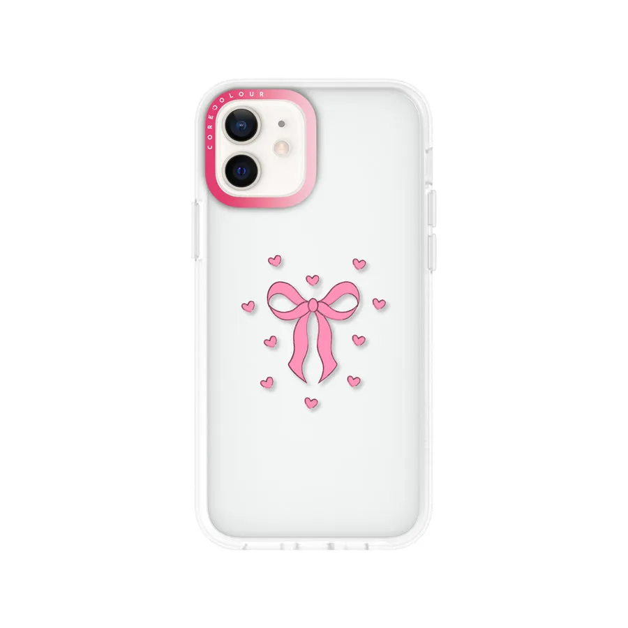 iPhone 12 Pink Ribbon Heart Phone Case
