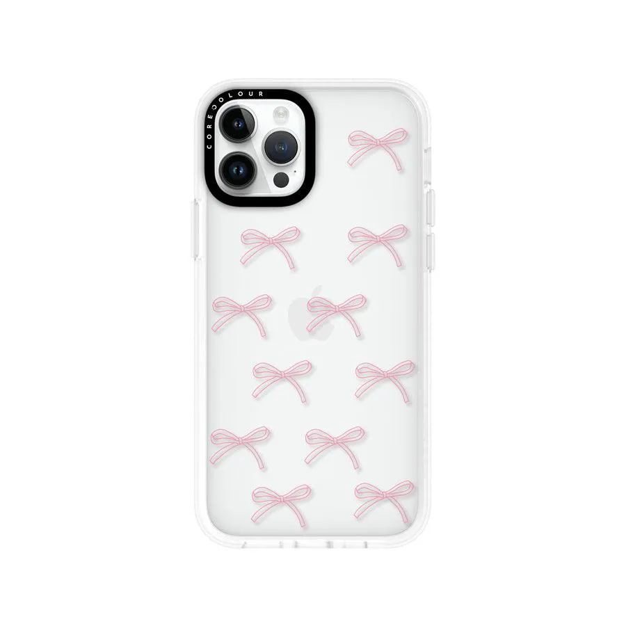 iPhone 12 Pro Max Pink Ribbon Minimal Line Phone Case