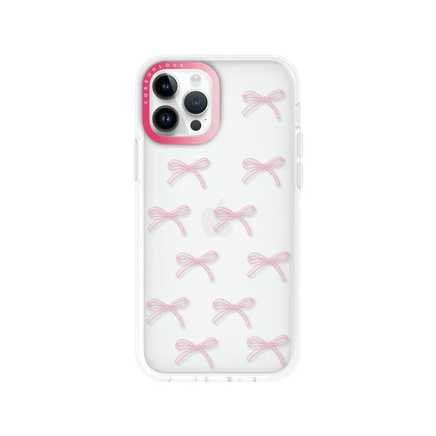 iPhone 12 Pro Max Pink Ribbon Minimal Line Phone Case