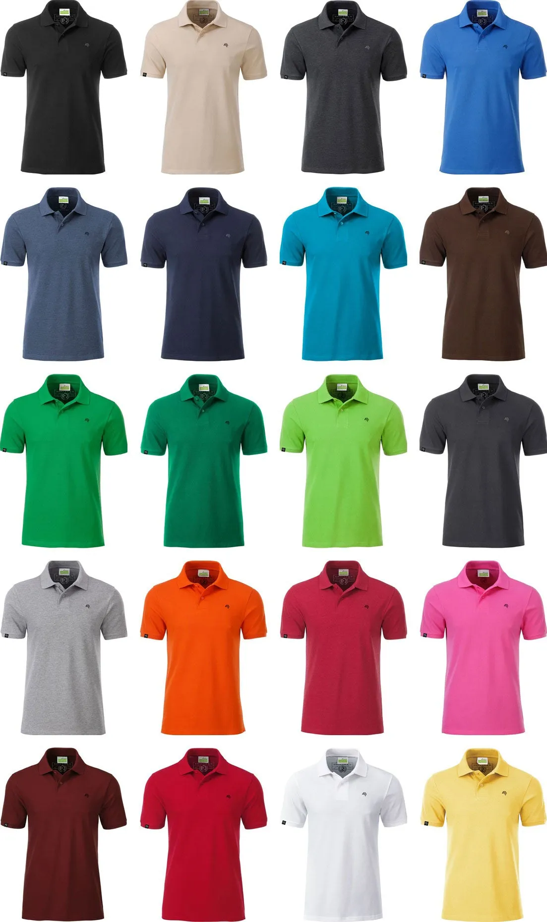 JAN 8010 ― Herren Bio-Baumwolle Polo Shirt - Heather Grau Melange