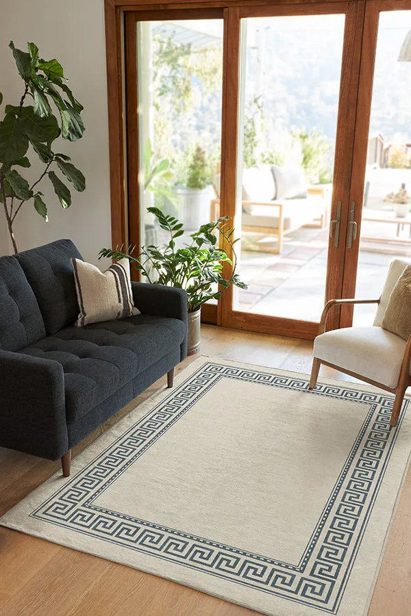 Kallos Border Ivory & Blue Rug