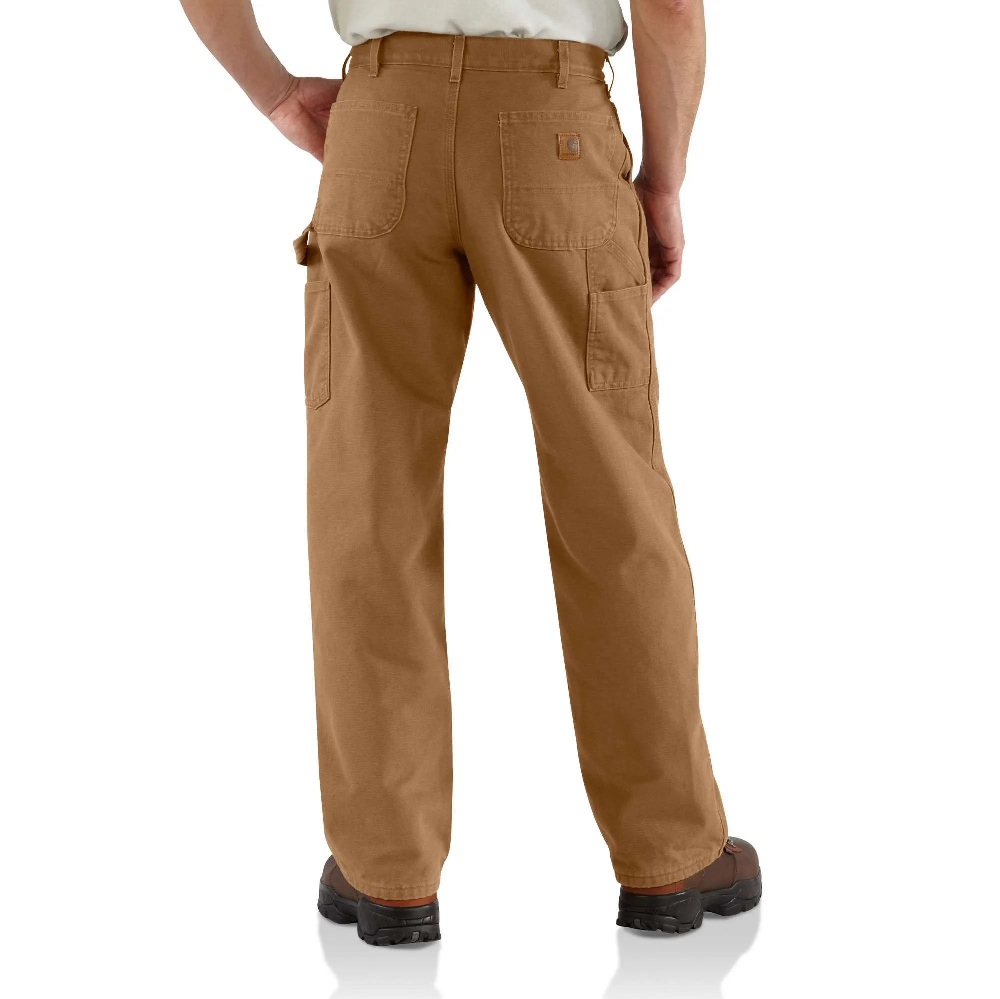 Loose Fit Washed Duck Flannel-Lined Utility Work Pant