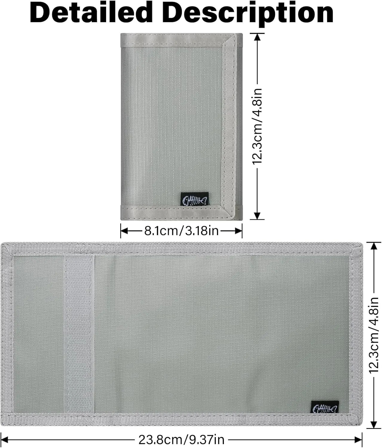 Mens Nylon Trifold RFID Wallet with ID Window, Slim Security Wallet for Card Cash Holder, Modern Fashion Stylish Wallet Gifts for Teen Boys and Men, One Size -Light Gray