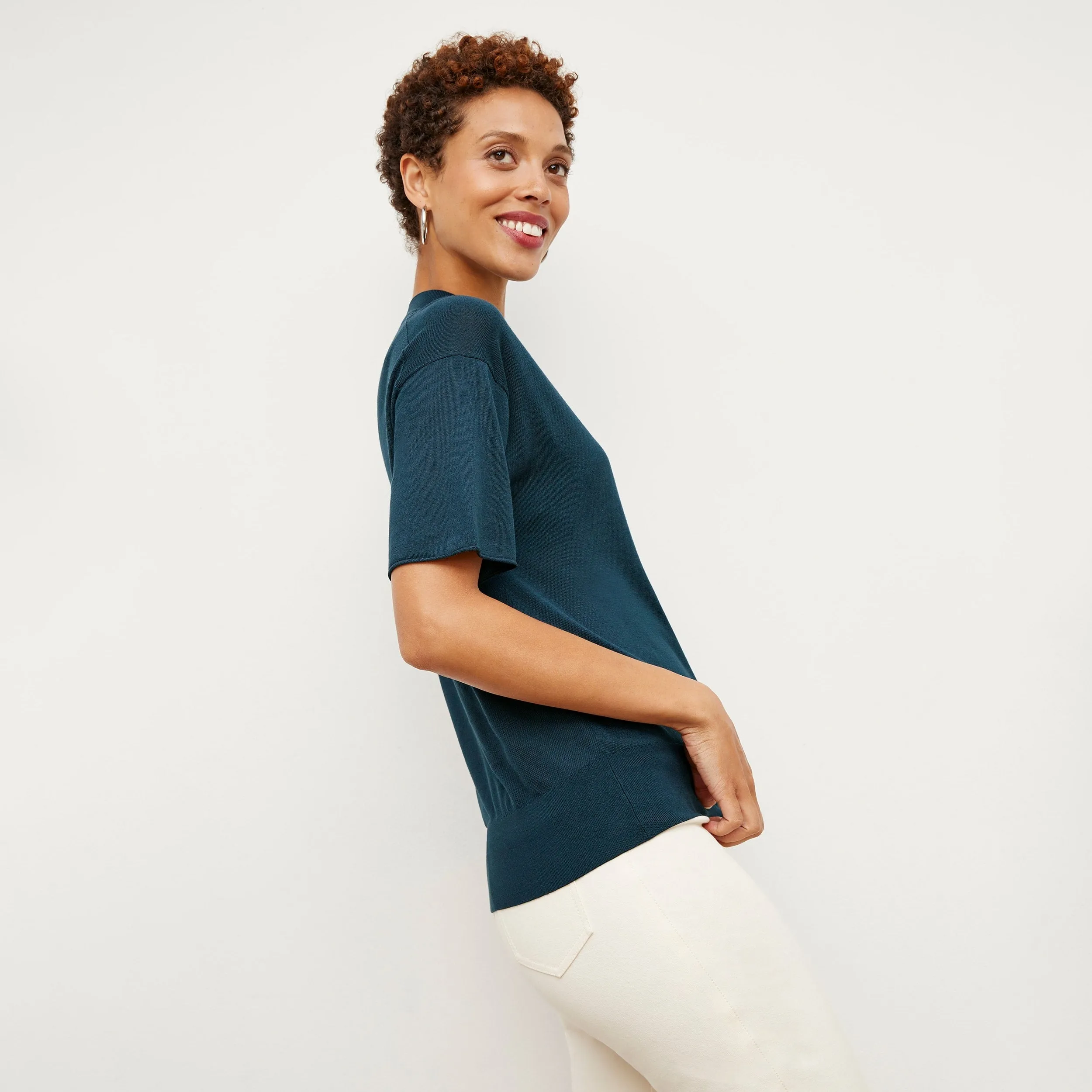 Mia Top - Silk Jersey :: Deep Sea