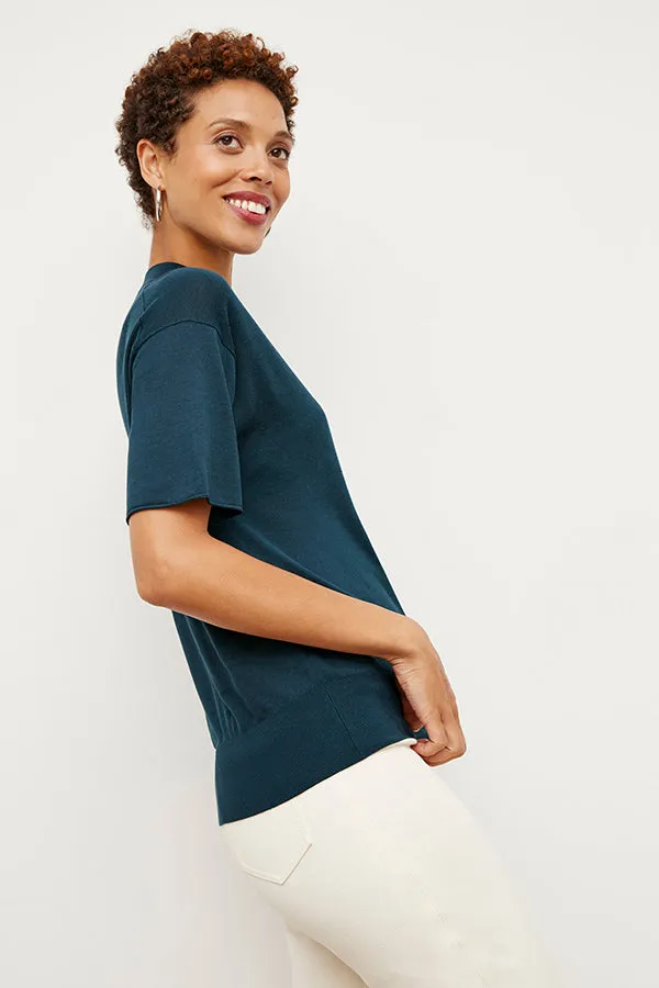 Mia Top - Silk Jersey :: Deep Sea