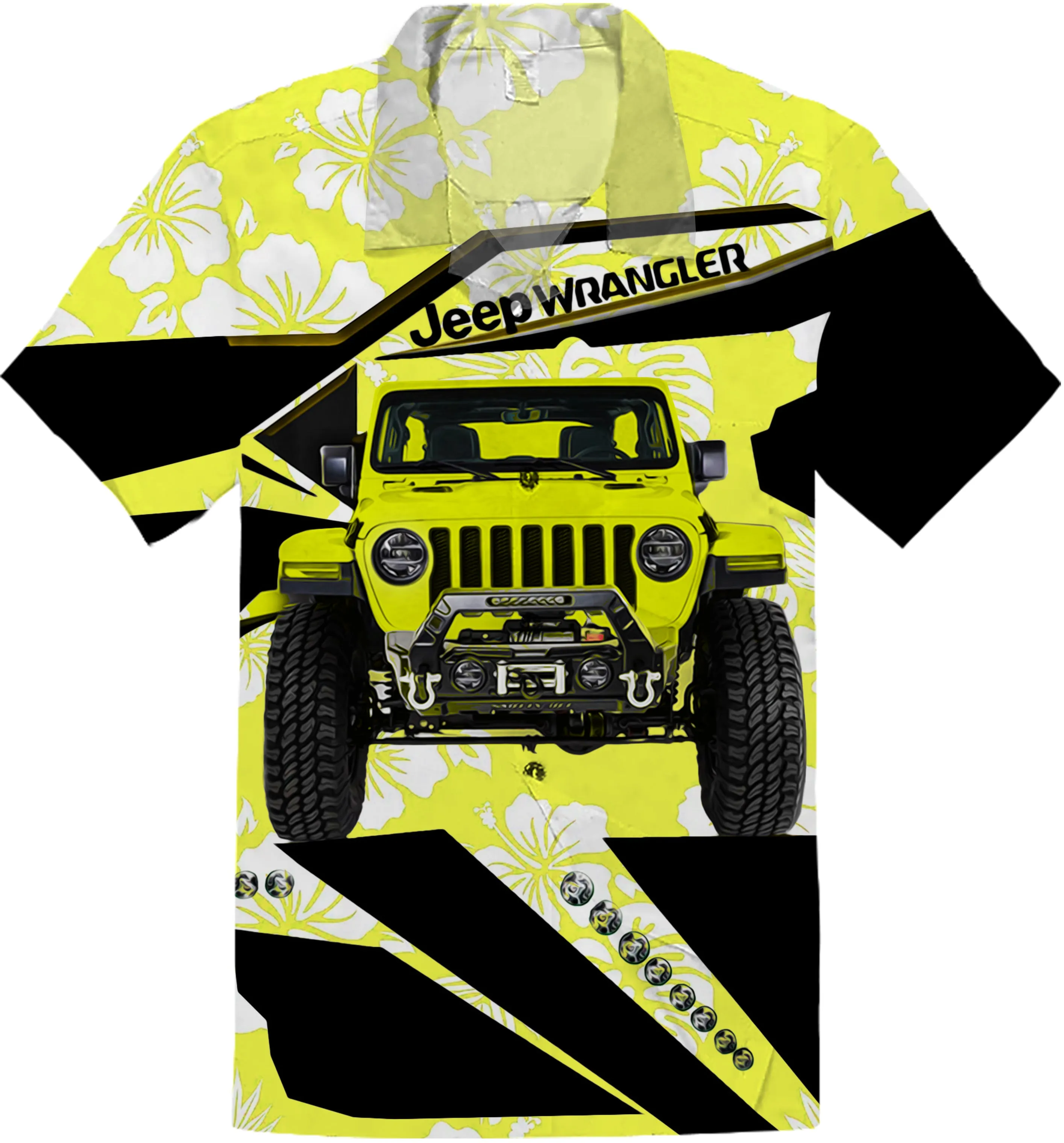 Multicolor Jeep Wrangler Hawaiian Shirt - Ready for Action!
