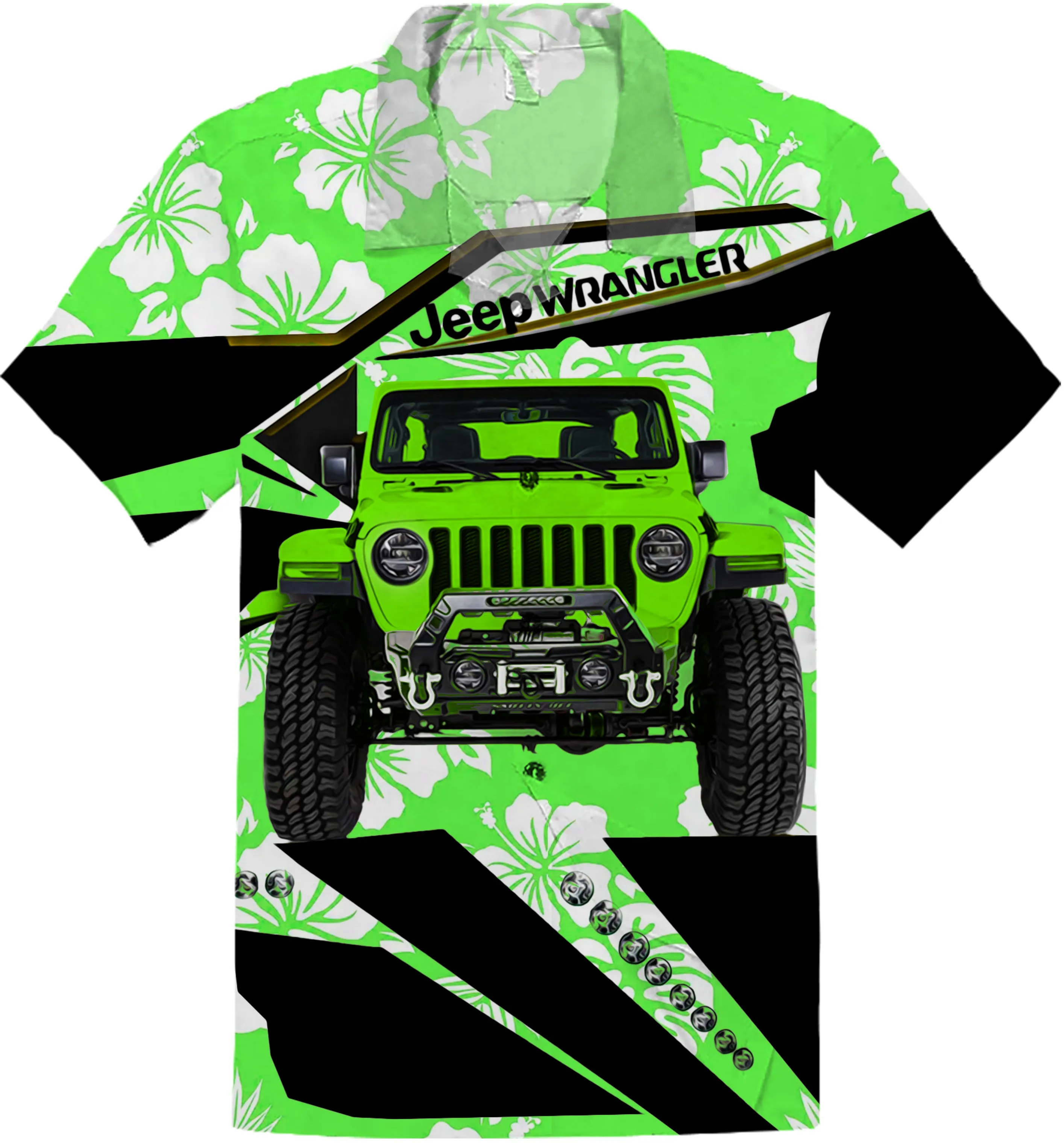 Multicolor Jeep Wrangler Hawaiian Shirt - Ready for Action!