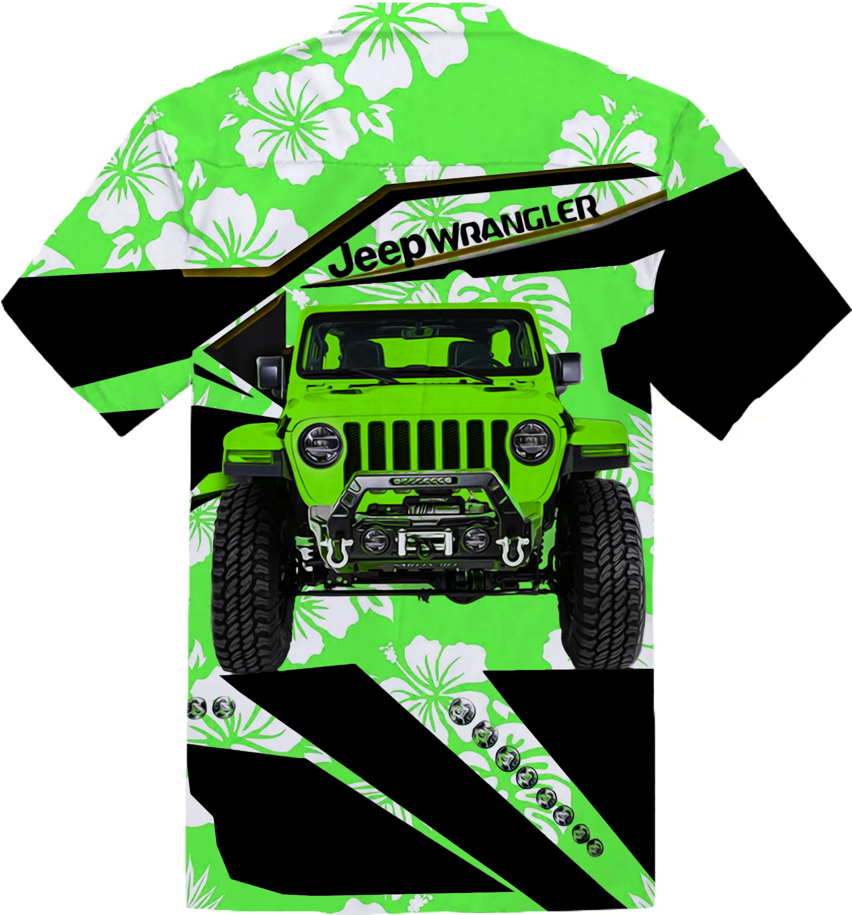 Multicolor Jeep Wrangler Hawaiian Shirt - Ready for Action!