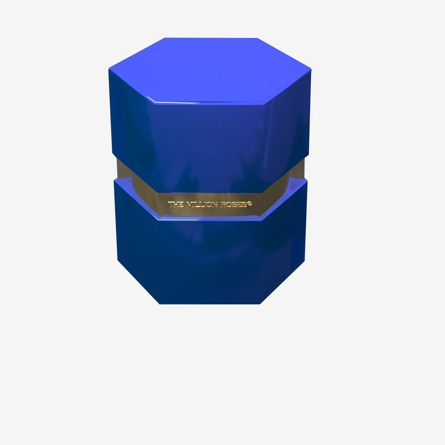 One in a Million™ Mirror Blue Hexagon Box | Light Blue & Gold Roses