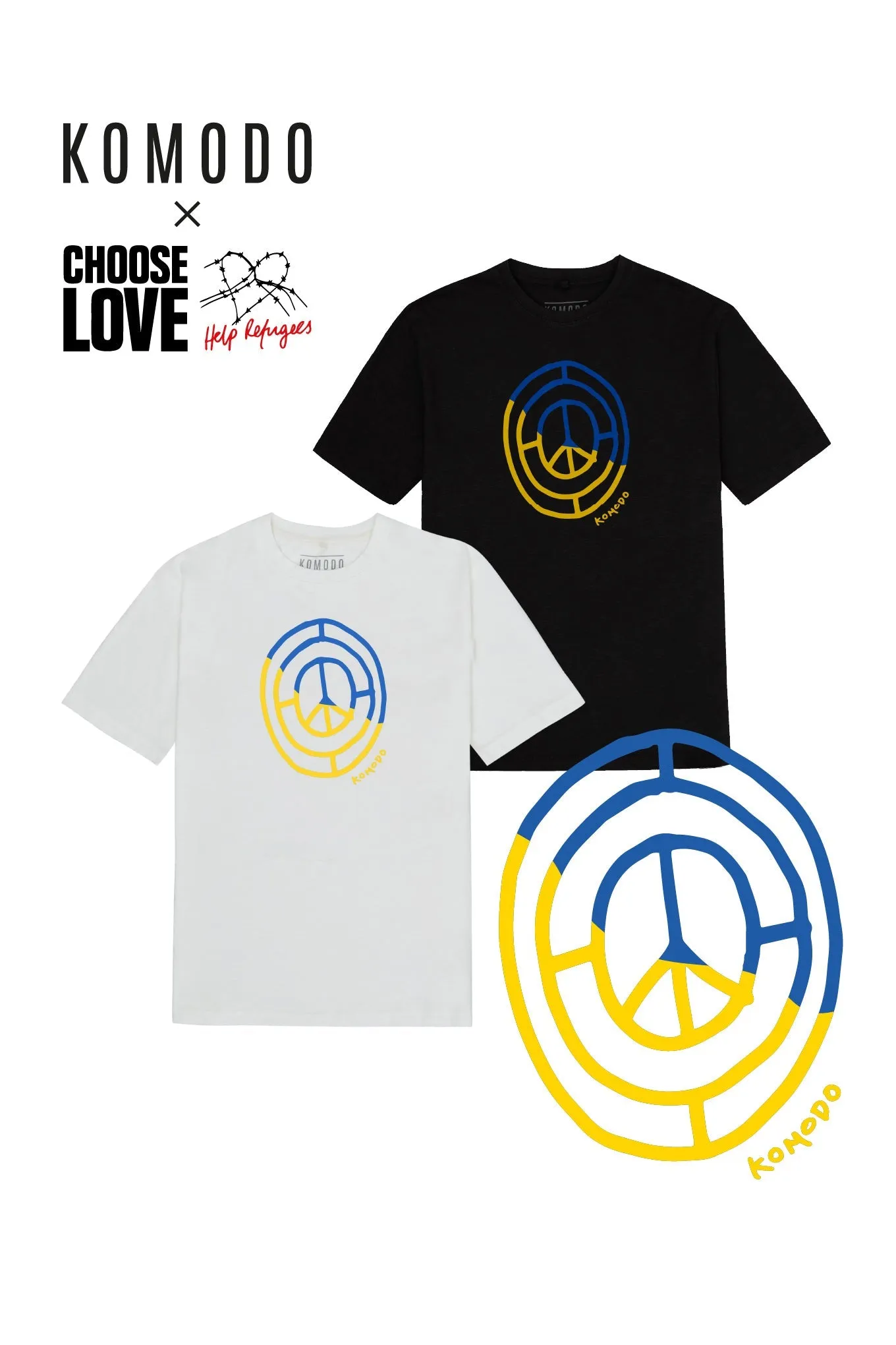 Organic Cotton Mens T-Shirt - Black, PEACE 4 UKRAINE Edition