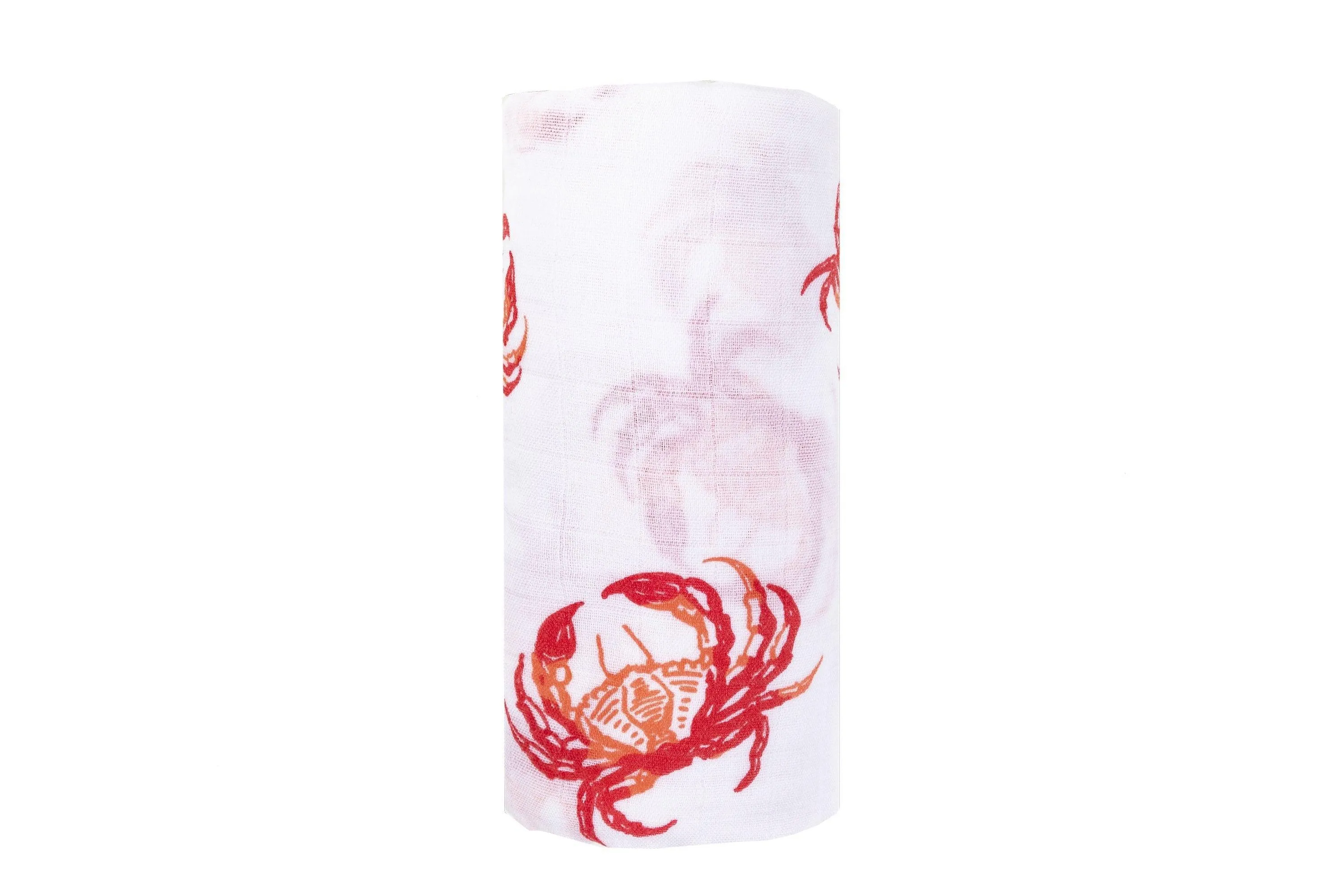 Pink Crab Baby Muslin Swaddle Receiving Blanket