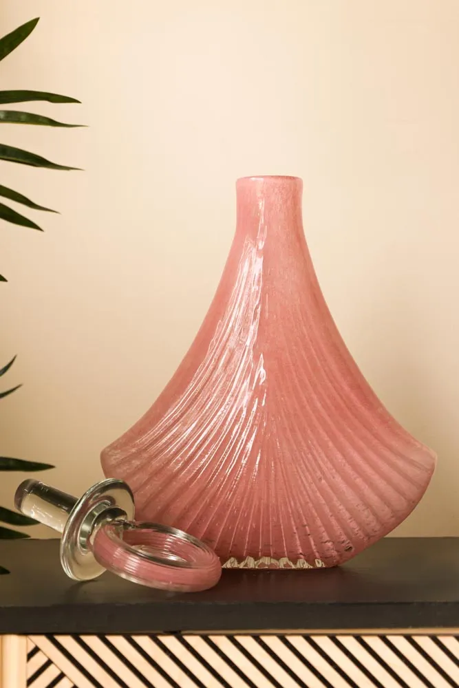 Pink Glass Art Deco Decanter