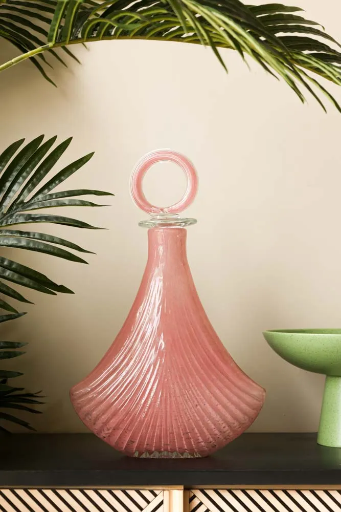 Pink Glass Art Deco Decanter