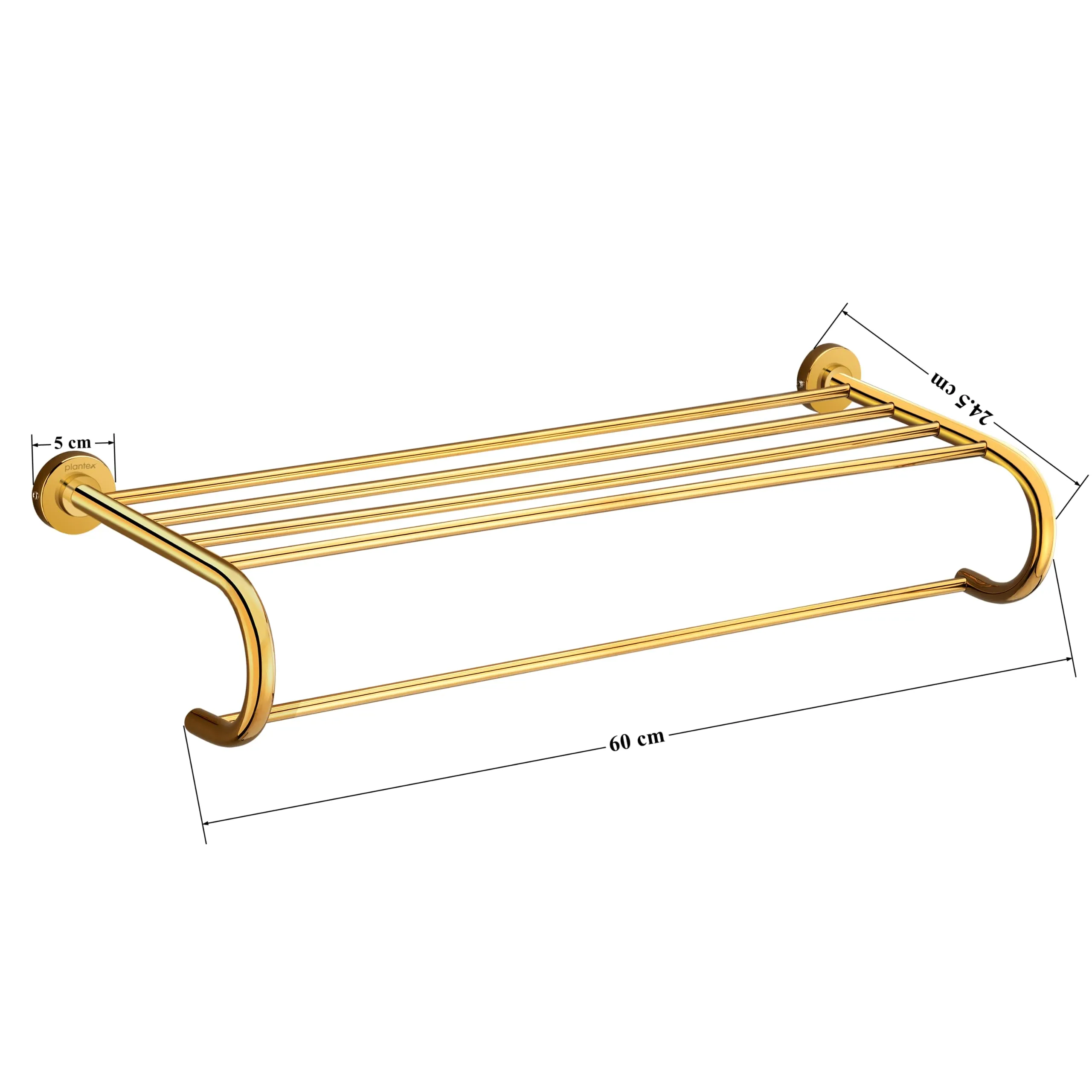 Plantex Daizy Gold Towel Rack Stand for Bathroom - 24 inches Long Towel Hanger