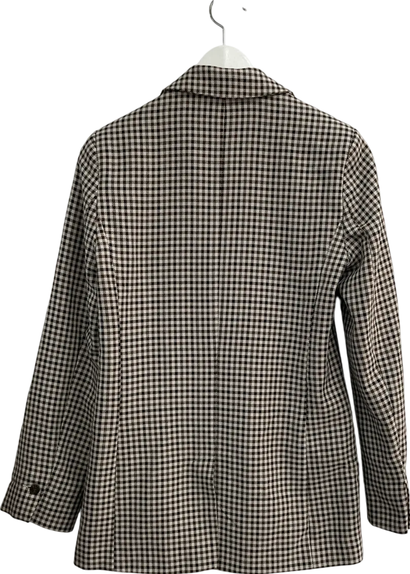 Primark Brown Checked Double Breasted Blazer UK 8