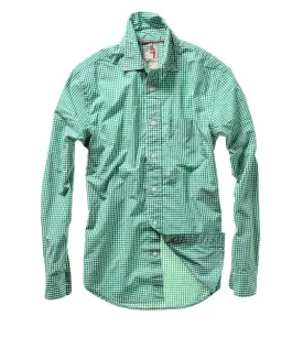 Relwen Gingham Neats L/S Shirt in Green/White