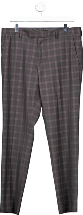 River Island Grey Checked Trousers UK 34R
