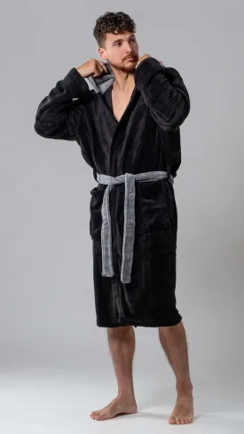Robe de chambre Wanted Black Contrast Grey Hood