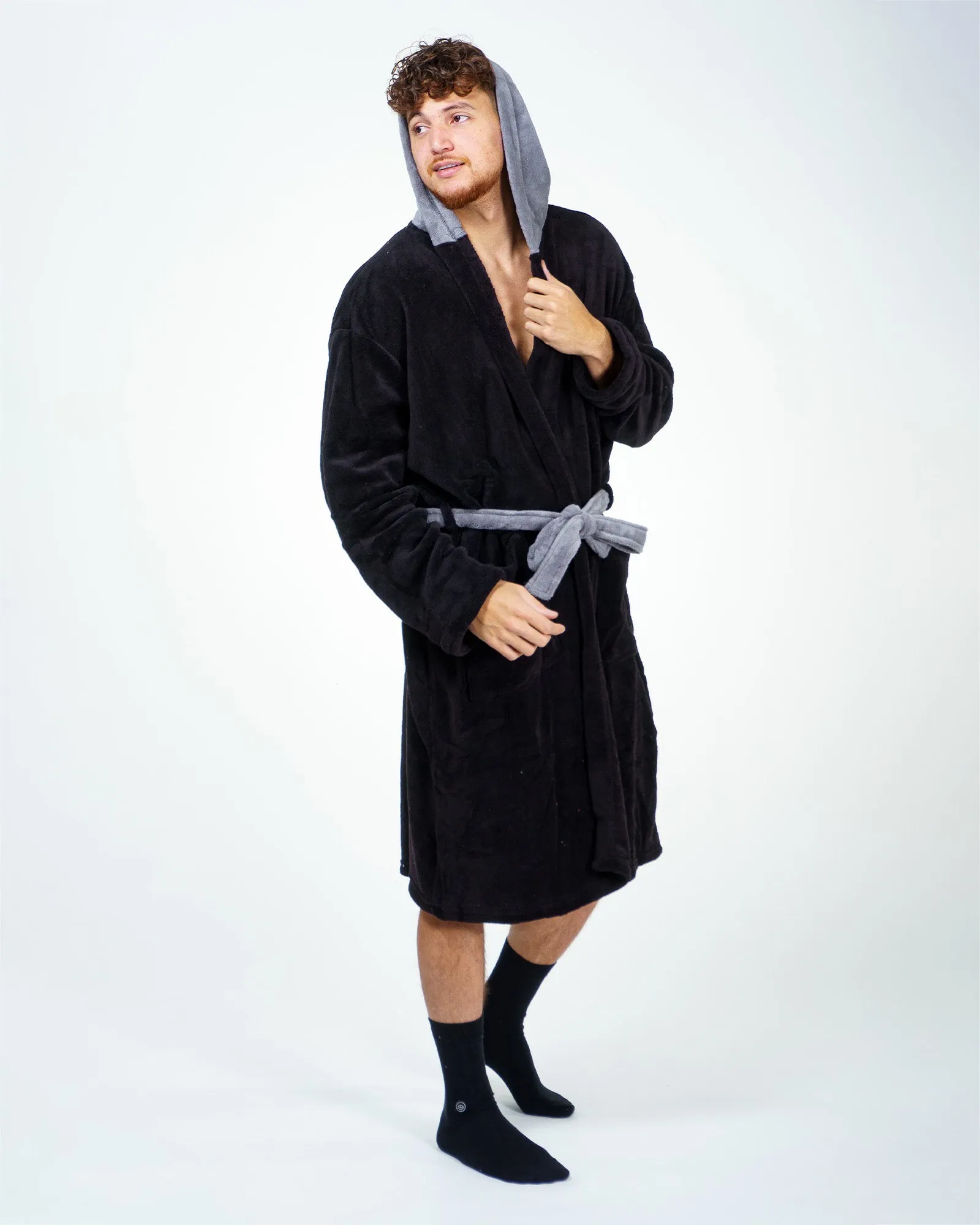 Robe de chambre Wanted Black Contrast Grey Hood