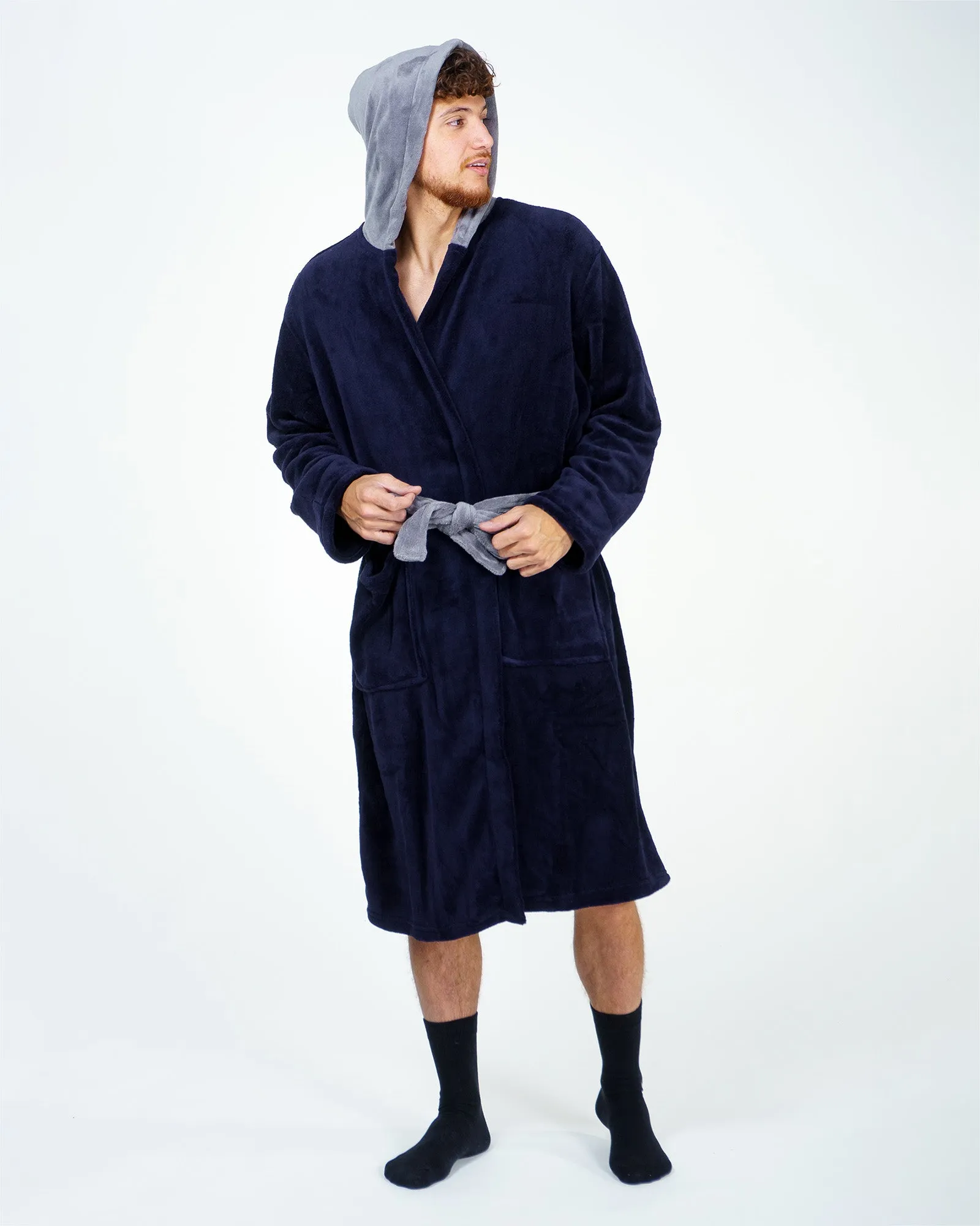 Robe de chambre Wanted Navy Contrast Grey Hood