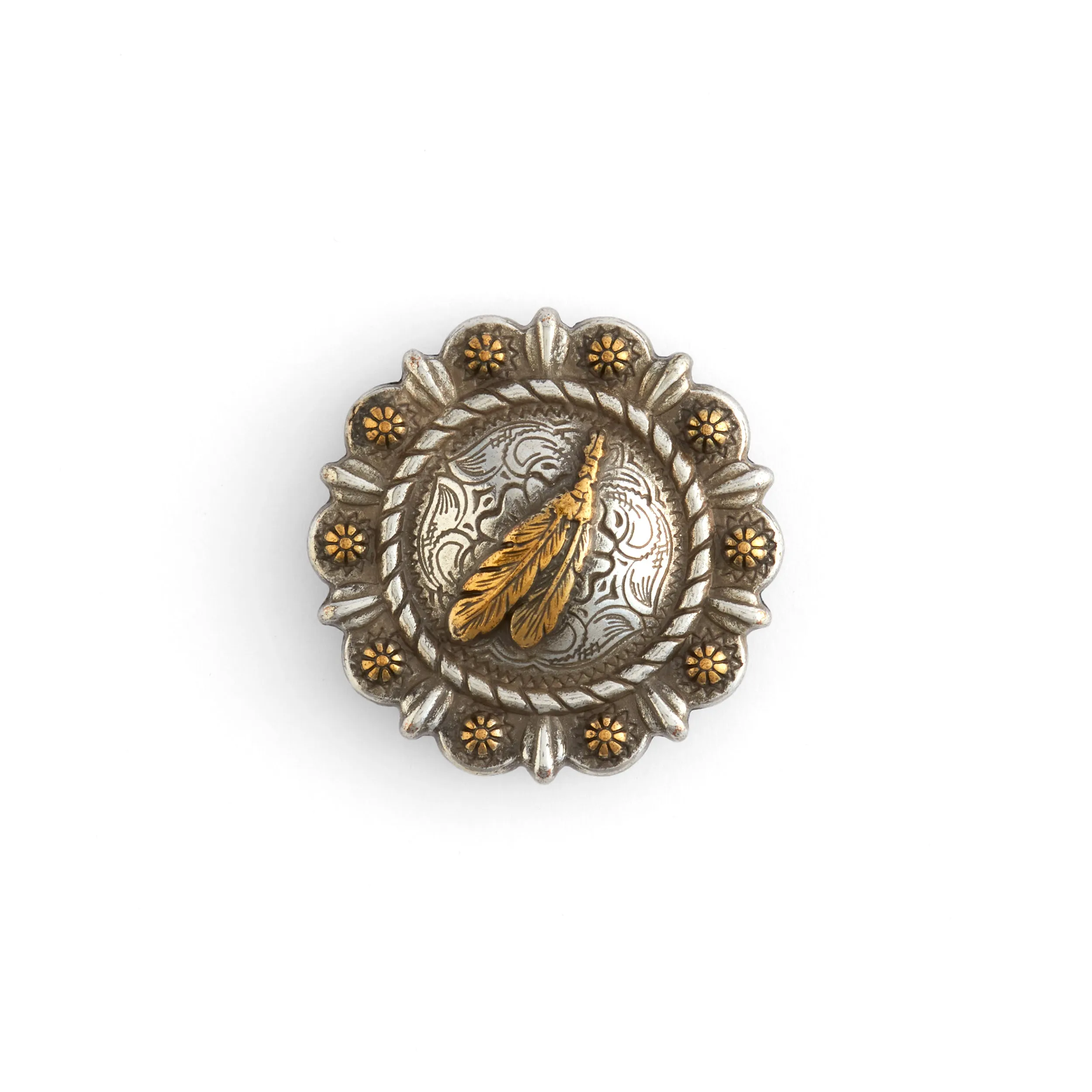 Roped Berry Round Conchos With Center Motif