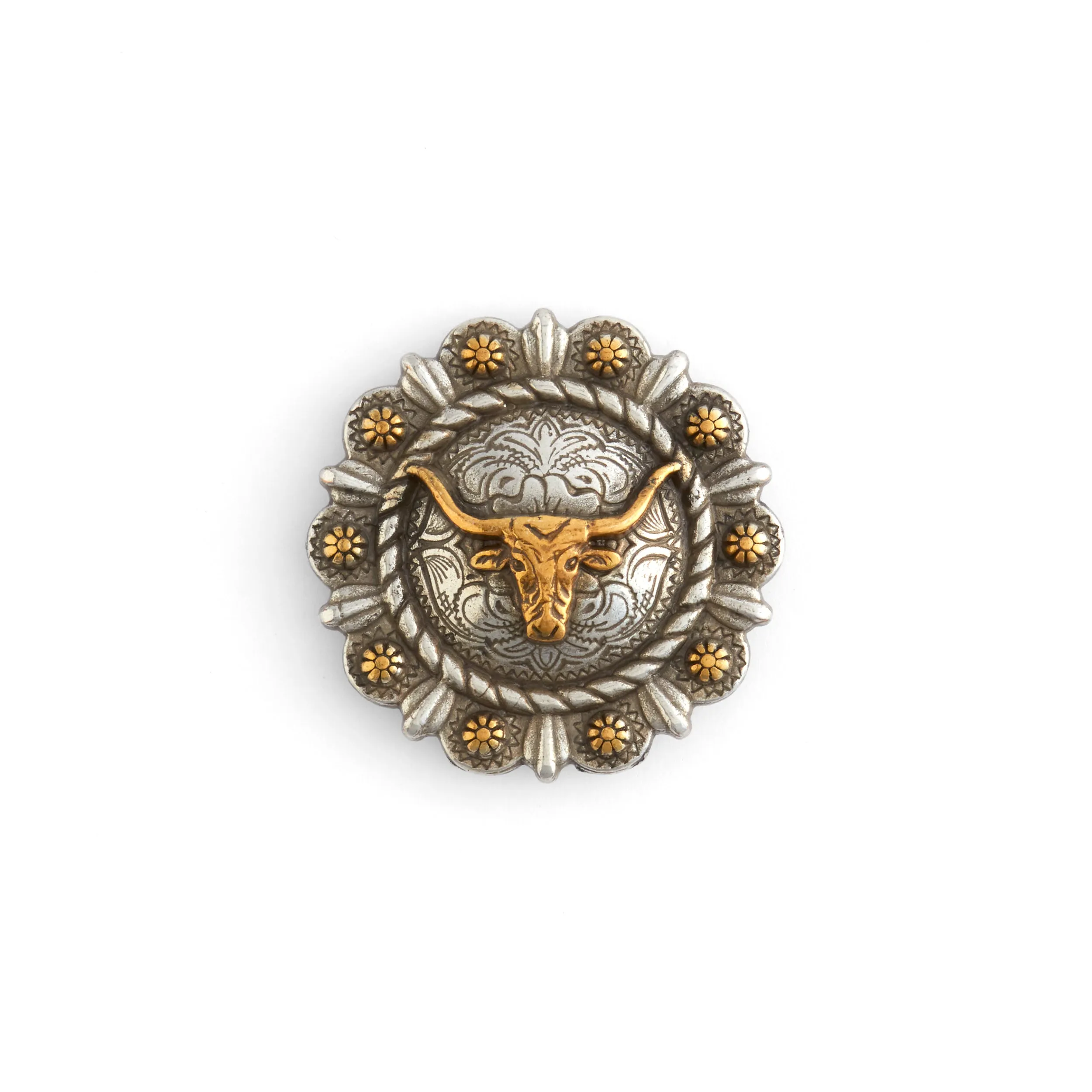 Roped Berry Round Conchos With Center Motif